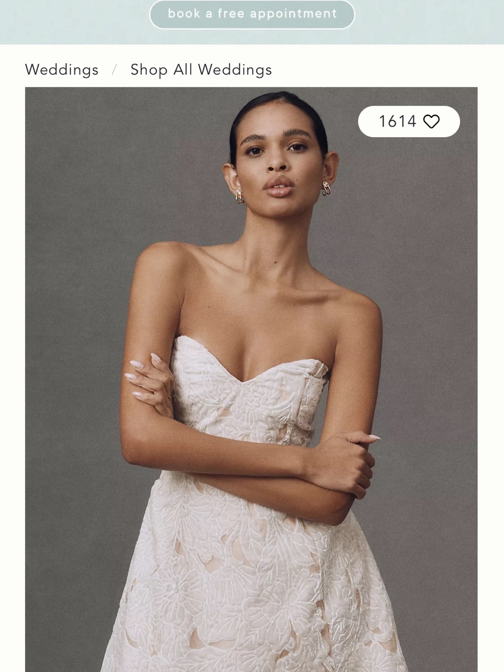 BHLDN Strapless Velvet Mini Dress